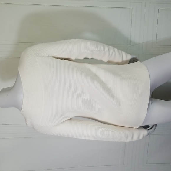 Talbots SZ Small Sweater Cream Horizontal Knit Raglan Sleeve Classic - Picture 4 of 7